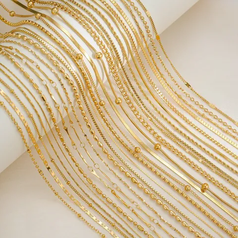 Fashion Stainless Steel 18K Gold Plated Blade Chain Necklace Minimalist Titanium Steel Plain Chain Choker Jewelry For Women Men
