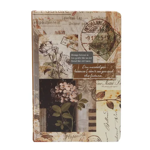 Journal Vintage Européen Couverture Rigide A5 Carnet Papier Kraft Épais Anti-encre Collage Rétro Scrapbooking Cadeau Bureau Maison