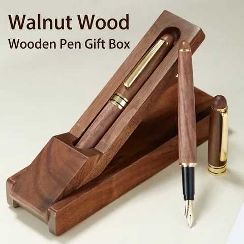 Stylo Plume Professionnel en Bois de Noyer Vintage Stylo de Signature de Bureau en Matériau de Luxe pour Bureau