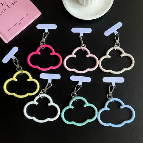 Universal Silicone Cloud Hand Strap Phone Lanyard Bracelet Anti-Drop Mobile Phone Charm Keychain Strap For Women Girls