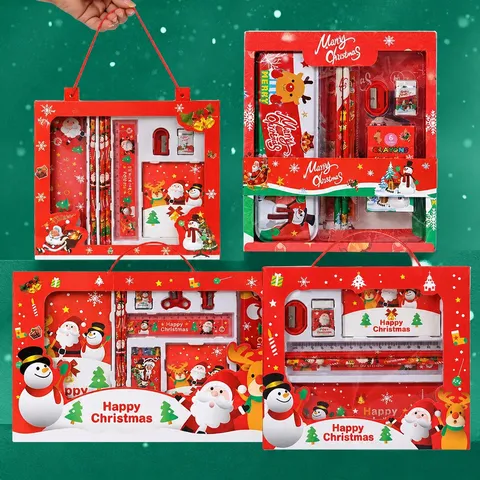 Weihnachten Schreibwaren Set Für Kinder Schüler Lernbedarf Preis Weihnachtsmann Rentier Muster Handgeführte Geschenkbox Set Für Schulfeier