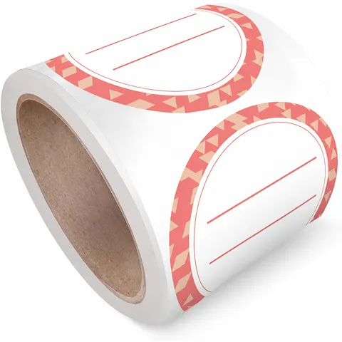 Etichette Adesive Tonde per Barattoli da Cucina Rotolo di Adesivi Scrivibili con Bordo Colorato per Organizzazione Alimenti