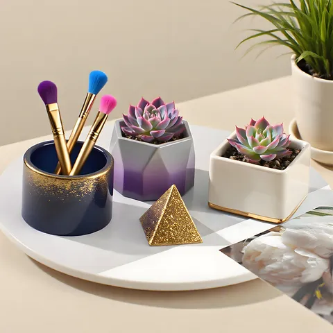 Geometric Silicone Molds For DIY Crystal Epoxy Resin Jewelry Box Storage Pot Succulent Planter Flower Pot Handmade Craft Tools