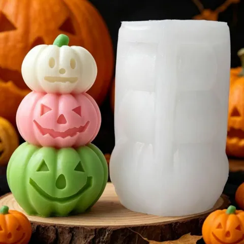 Moule en Silicone de Citrouille d'Halloween pour la Fabrication de Bougies DIY Citrouille Chapeau de Sorcier Moule en Résine