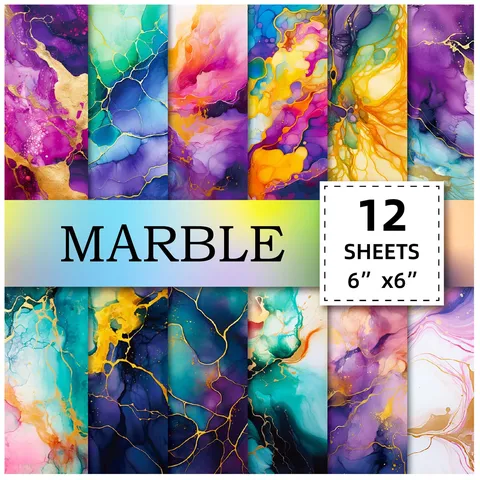 Marble Gilding Scrapbooking Paper Junk Journal Background Material Offset Paper For DIY Decorative Craft Journaling Arts Supplies