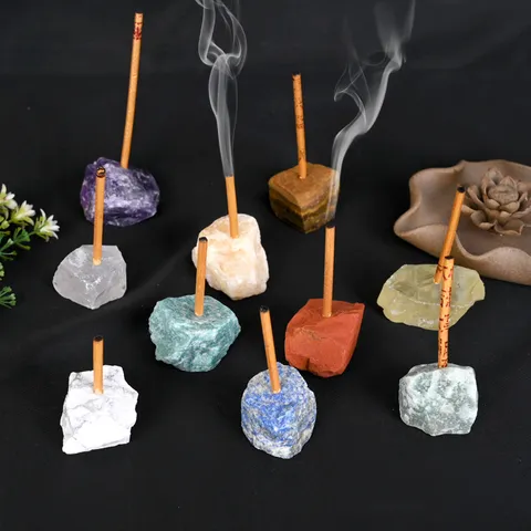 Natürlicher Rohkristallstein Räucherstäbchenhalter Sockel Handgefertigte Zen Heimdeko Ornament Für Meditation Yoga Büro