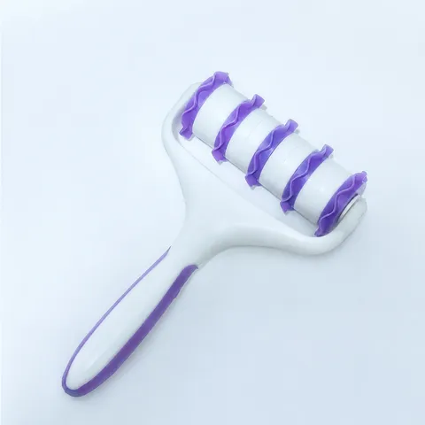 Rodillo de Encaje Manual para Fondant Cortador de Pastelería y Galletas Herramientas de Decoración de Pasteles Accesorio de Repostería de Plástico Púrpura Blanco