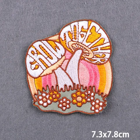 Polyester Computer Embroidered Patches With Flower Animal Cartoon Design Iron On Embroidery Badges For Clothing Hats DIY Decoration
