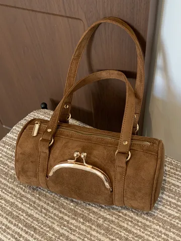 Vintage Wildlederimitat Achseltasche Für Damen Retro Kissenförmige Pendler Handtasche Karamell Kaffee Braun Grün Schwarz Alltagstasche