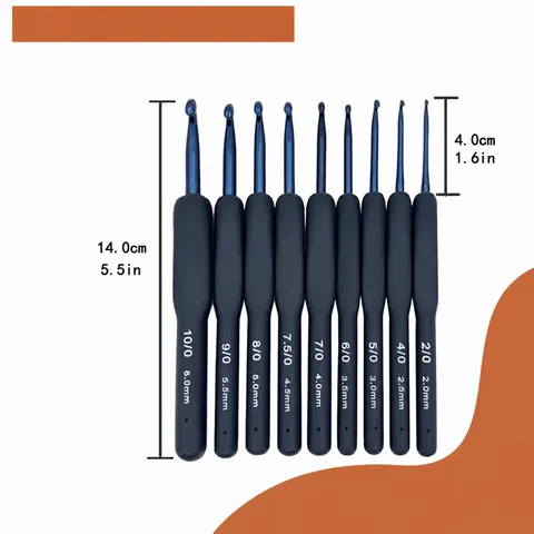 Crochet en Aluminium avec Manche en Silicone Bleu Aiguilles à Tricoter Ergonomiques à Poignée Souple pour Pulls Fil Bricolage