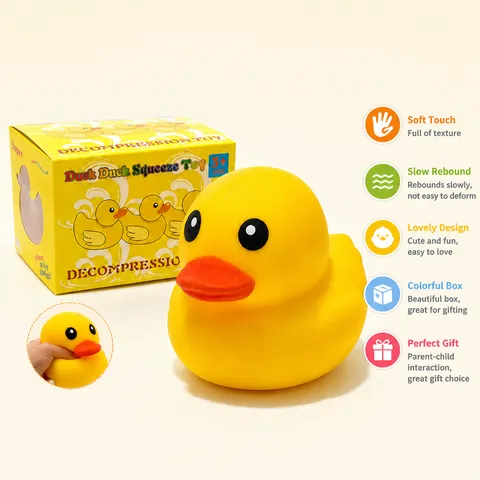 Jumbo Duck Squishy Toy Slow Rebound Stress Relief Toy Soft Cute TPR Decompression Gift For Adults And Kids