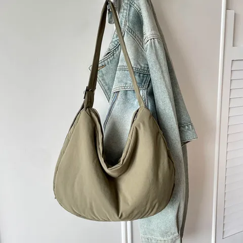 Große Kapazität Segeltuch Einkaufstasche Für Damen Minimalistisch Vielseitige Umhängetasche Einfache Crossbody Tasche Zum Pendeln