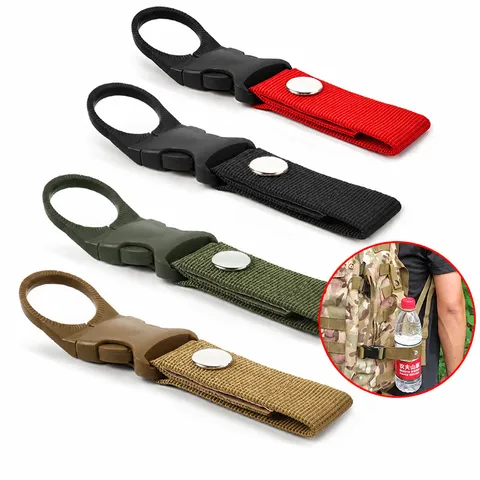Outdoor Tactische Waterfles Clip Nylon Singelband Haak Houder Voor Riem Rugzak Bergbeklimmen Wandelen Reizen Accessoires