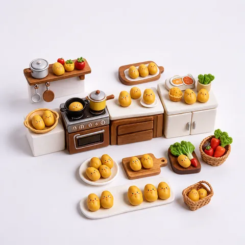 Simulation de Breloques en Résine de Pomme de Terre Miniature Ornements de Jeu de Nourriture Réalistes Pendentifs de Porte-clés Bijoux Créatifs DIY Accessoires