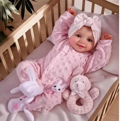 Lebensechte Reborn Baby Puppe Realistische Vinyl Und Stoff Weicher Körper Neugeborene Babypuppe Süßes Begleiter Spielzeug Geschenk