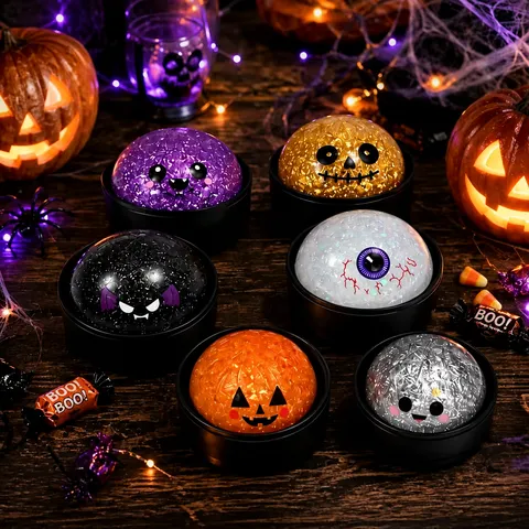 Halloween Mystery Dumpling Squishy Juguete Creativo para Aliviar el Estrés Brillo Dibujos Animados Simulación Squeeze Juguete para Fiesta Niños Adultos