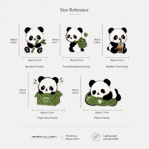Écussons en Broderie de Serviette Panda Mignons pour Décoration de Vêtements DIY Feutre Chenille pour Sacs Chapeaux Sacs à Dos