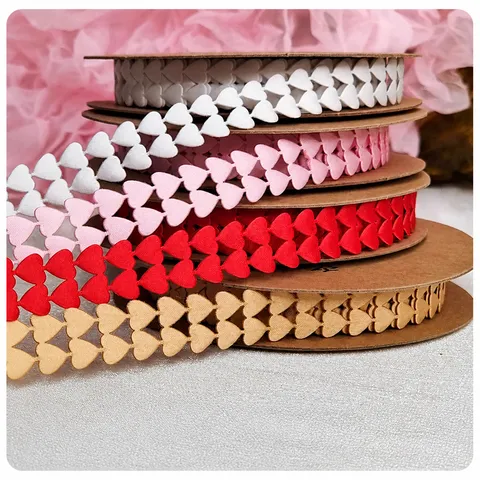 Valentinstag Herz Stern Hohlband Polyester Satingewebe Für Geschenkverpackung Tortenschachtel Dekoration DIY Haarschmuck 9m Rolle