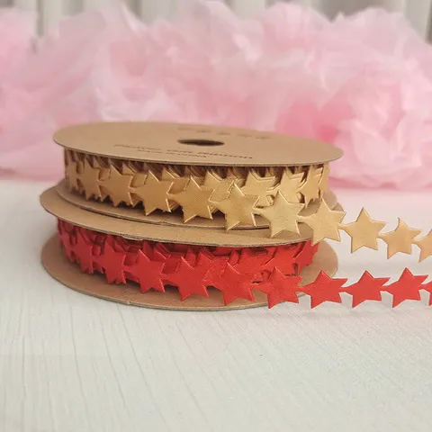 Valentinstag Herz Stern Hohlband Polyester Satingewebe Für Geschenkverpackung Tortenschachtel Dekoration DIY Haarschmuck 9m Rolle