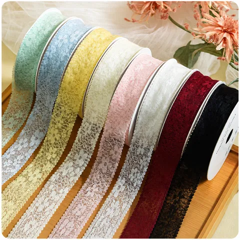Blumen Spitzenbesatz Band Wellenkante Polyester Spitze Stoff Für DIY Basteln Geschenkverpackung Hochzeit Party Kleidung Zubehör