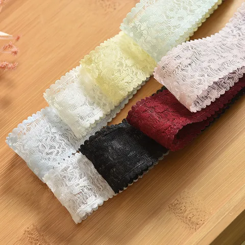 Blumen Spitzenbesatz Band Wellenkante Polyester Spitze Stoff Für DIY Basteln Geschenkverpackung Hochzeit Party Kleidung Zubehör