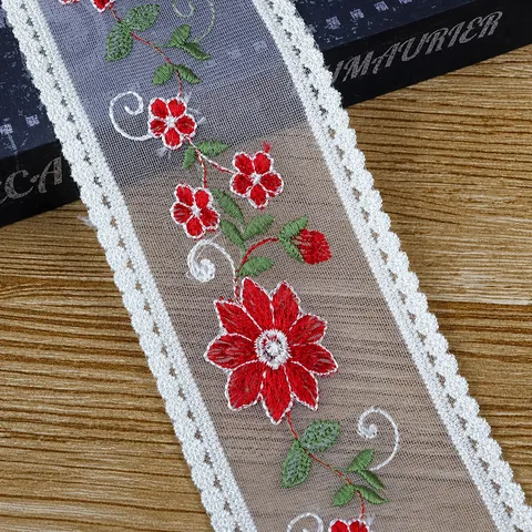 Pastorale Floral Bestickt Spitzenborte Wasserlösliche Netzband Für Nähen DIY Handwerk Hochzeit Hausdekor Kleidung Ornament Zubehör