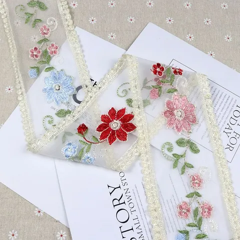 Pastorale Floral Bestickt Spitzenborte Wasserlösliche Netzband Für Nähen DIY Handwerk Hochzeit Hausdekor Kleidung Ornament Zubehör