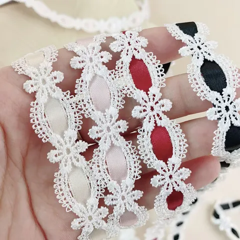 Bordo in Pizzo con Nastro di Poliestere Ricamato per Vestiti Lolita Tende Vestiti per Bambole Decorazione Cucito Fai da Te Accessori
