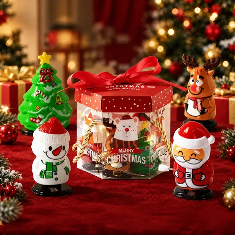 Novedad Juguetes de Cuerda de Navidad y Halloween Papá Noel Muñeco de Nieve Reno Calabaza Árbol de Navidad Juguetes Mecánicos Para Niños Regalo de Fiesta