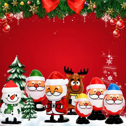 Novedad Juguetes de Cuerda de Navidad y Halloween Papá Noel Muñeco de Nieve Reno Calabaza Árbol de Navidad Juguetes Mecánicos Para Niños Regalo de Fiesta