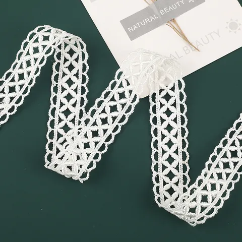 Passamaneria in Pizzo Idrosolubile Bianca Nastro Ricamato Traforato per Abito Lolita Fai da Te Cucito Artigianato Decorazione