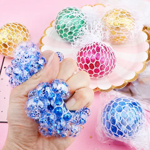 Bunte Squishy Traubenball Stressabbau Spielzeug Glitzer Mesh Wasserball Capybara Gorilla Fidget Spielzeug Sensorisches Squeeze Spielzeug Geschenk