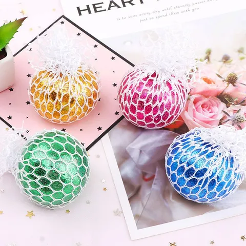 Bunte Squishy Traubenball Stressabbau Spielzeug Glitzer Mesh Wasserball Capybara Gorilla Fidget Spielzeug Sensorisches Squeeze Spielzeug Geschenk