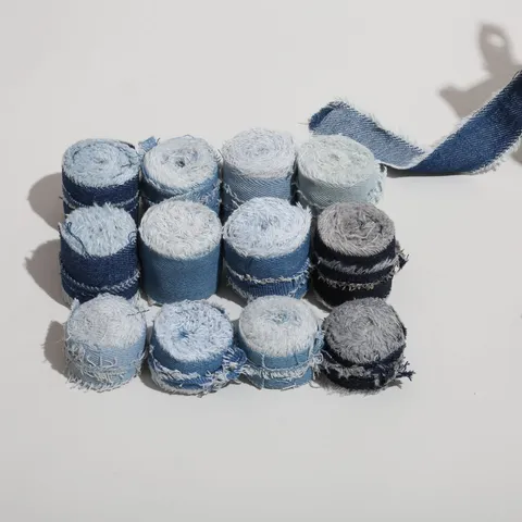 Denim Band Mit Ausgefransten Kanten Für DIY Bekleidungszubehör Vintage Stil Köper Stoffbesatz Für Hüte Haarschmuck