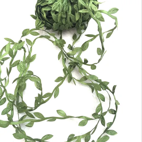 Artificial Silk Green Leaf Ribbon Vine Willow Leaf Garland For DIY Crafts Wedding Party Decoration Wreath Making Home Wall Decor