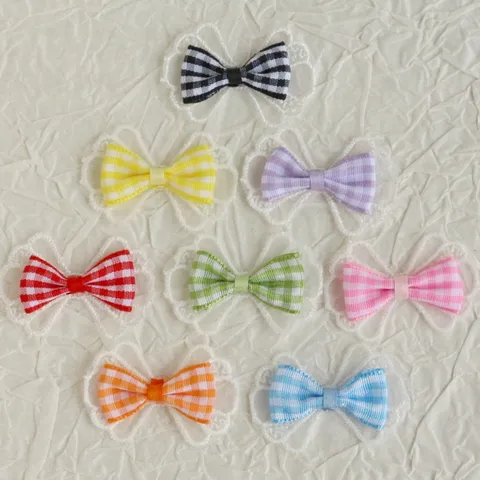 Δαντελένιος Φιόγκος Gingham DIY Αξεσουάρ Ενδυμάτων Κορδέλα Μικρός Φιόγκος Για Διακόσμηση Κουτιού Δώρου Ρούχα Αξεσουάρ Μαλλιών