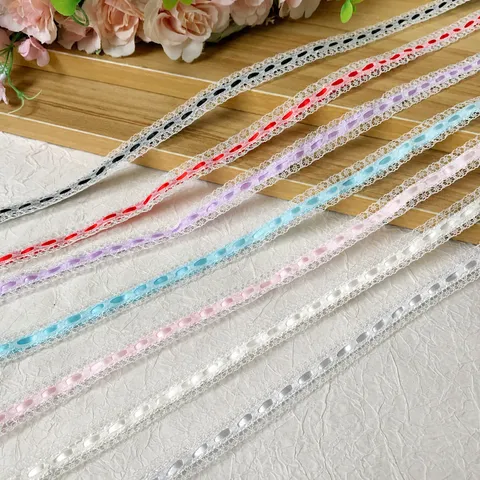 Lace Ribbon Trim Polyester Embroidered Hollow Floral Ribbon For DIY Sewing Craft Headband Doll Decoration Choker Material