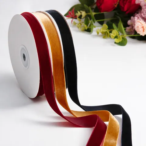 Luxury Flocked Velvet Ribbon Soft Solid Color Gift Wrapping Band For DIY Handmade Bows Christmas Party Decoration Crafts Supply