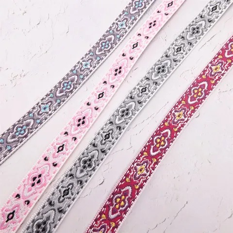 Ethnic Ζακάρ Κορδέλα Υφαντό Ταινία Bohemian Δαντέλα για DIY Χειροτεχνία Ρούχα Κουρτίνα Διακόσμηση Βίντατζ Κορδέλες με Ανθικό Σχέδιο