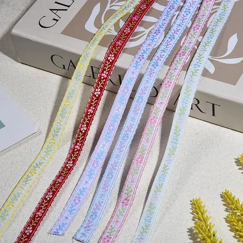 Ethnic Jacquard Ribbon Floral Leaf Pattern Embroidery Trim For Clothing Curtains Bag Straps Chinese Style DIY Sewing Accessories