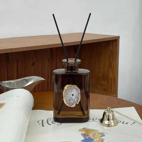 Geurstokjes In Ins-Stijl Met Natuurlijke Agaatsteen Decor Glazen Fles Huisgeur Geschenkdoos Voor Slaapkamer Badkamer Luchtverfrisser