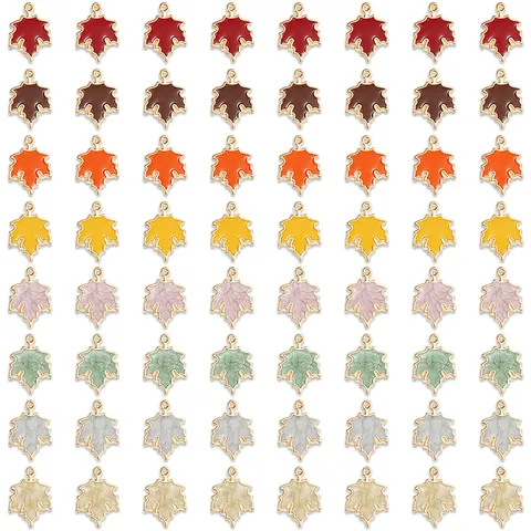 Enamel Maple Leaf Pendants Alloy Fall Leaf Charms For DIY Jewelry Making Necklace Bracelet Accessory Women Decorative Gift