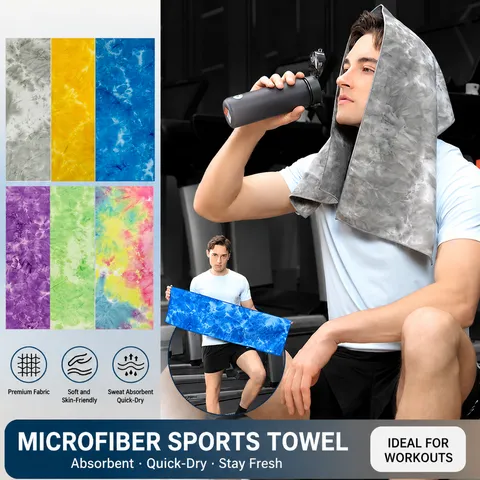 Batik Bedrucktes Mikrofaser Sporthandtuch Schnelltrocknend Schweißabsorbierend Fitness Handtuch Für Laufen Yoga Outdoor Unisex