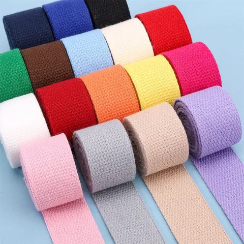 Colorful Polycotton Webbing Ribbon For DIY Crafts Bag Straps Clothing Accessories Durable Woven Tape Multipurpose Fabric Strap