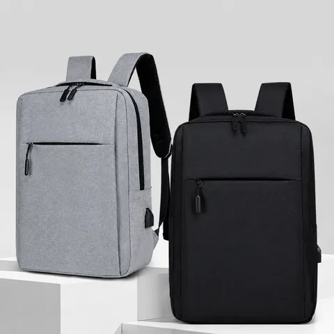 Business Laptop Backpack Waterproof Nylon Bag With USB Charging Port Men Women Travel Casual Daypack Fits 15.6 Inch Computer