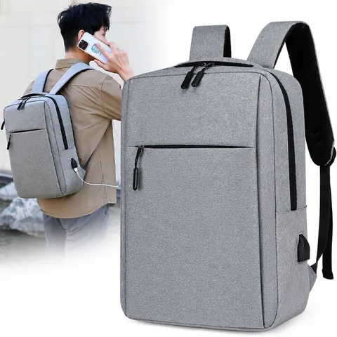Business Laptop Backpack Waterproof Nylon Bag With USB Charging Port Men Women Travel Casual Daypack Fits 15.6 Inch Computer