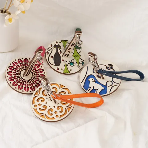 Portable Wrist Yarn Holder Boxwood Laser Cut Hollow Engraved Wood Knitting Assistant Yarn Bowl For Crocheting Yarn Storage Gift For Knitters