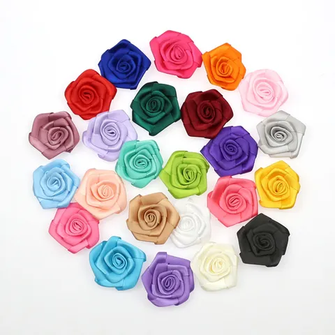 Handgemachte Polyester Band Rose Blume Für Bekleidungsdekoration Unterwäsche Hosen DIY Handwerk Zubehör Rose Muster Design