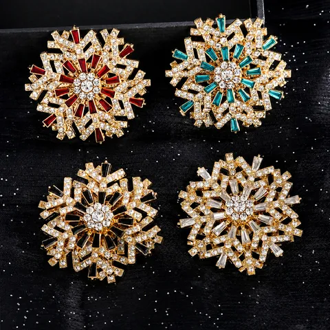 Rotatable Snowflake Fridge Magnet Zinc Alloy Rhinestone Magnetic Sticker Crystal Souvenir For Home Kitchen Decoration Gift