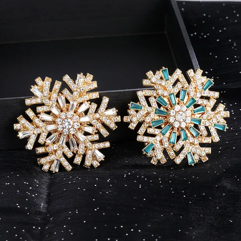 Rotatable Snowflake Fridge Magnet Zinc Alloy Rhinestone Magnetic Sticker Crystal Souvenir For Home Kitchen Decoration Gift